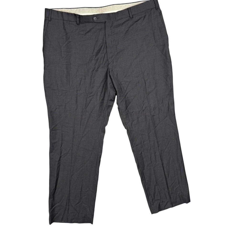Vintage Super 140s Wool & Cashmere Dress Pants Grey Trousers 42x32
